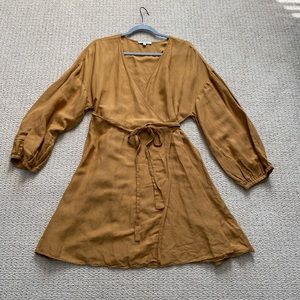 Madewell Mustard wrap dress L